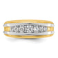 IBGoodman with Rhodium Men's Polished 7-Stone 1/2 Carat AA Quality Diamond Ring - WBC