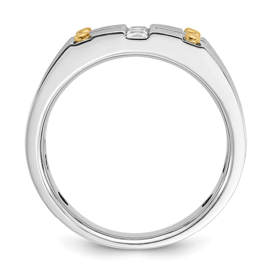 IB Goodman Two-tone with Black Rhodium Mens Satin 1/3 carat Diamond Complete Ring - WBC
