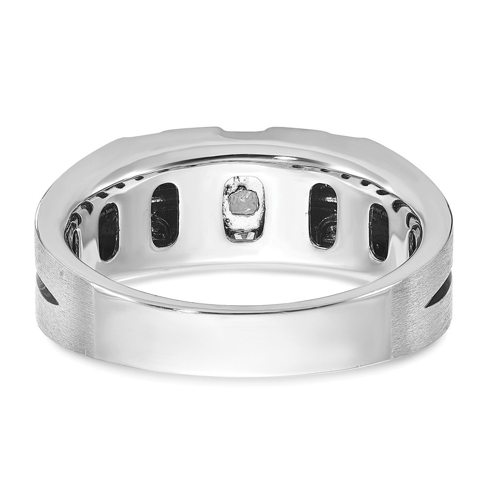 IB Goodman Two-tone with Black Rhodium Mens Satin 1/3 carat Diamond Complete Ring - WBC