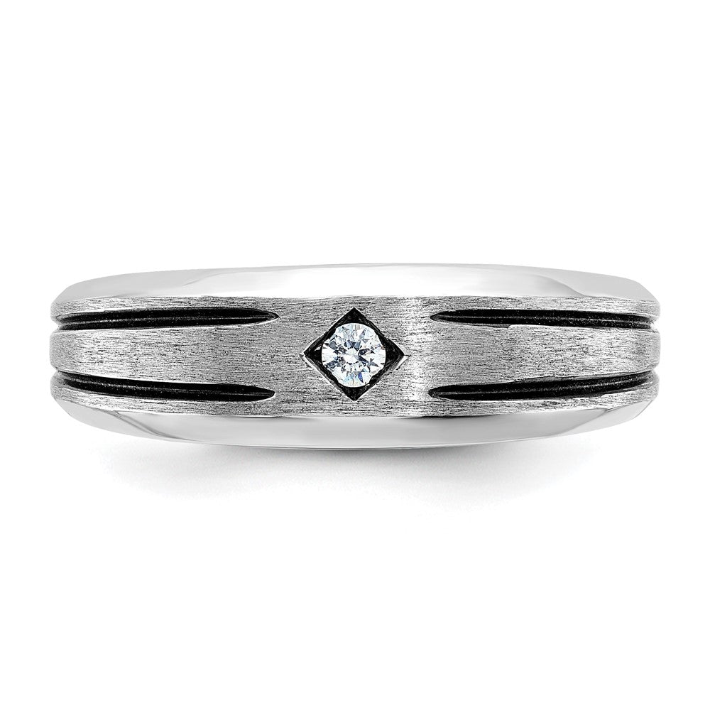 IB Goodman with Black Rhodium Mens Satin 1/20 carat Diamond Complete Ring - WBC