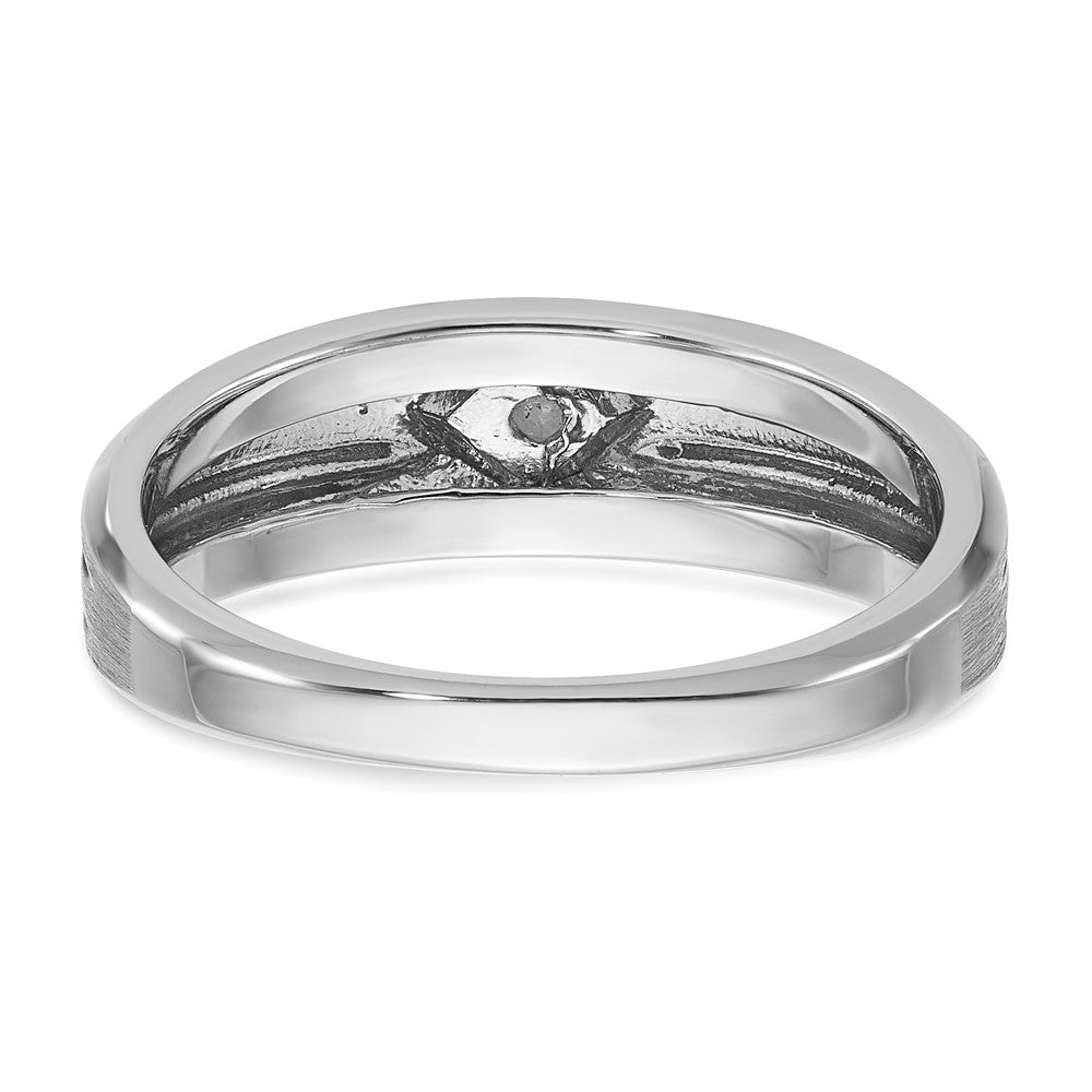 IB Goodman with Black Rhodium Mens Satin 1/20 carat Diamond Complete Ring - WBC
