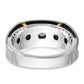 IBGoodman Two-tone with Black Rhodium Men's Polished Satin and Grooved 5-Stone 1/2 Carat AA Quality Diamond Ring - WBC