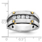 IBGoodman Two-tone with Black Rhodium Men's Polished Satin and Grooved 5-Stone 1/2 Carat AA Quality Diamond Ring - WBC