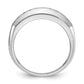 IBGoodman Men's Polished Satin and Grooved 2-Row 1 Carat AA Quality Diamond Ring - WBC