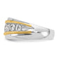 IBGoodman Two-tone Men's Polished and Grooved 7-Stone 1 1/2 Carat AA Quality Diamond Ring - WBC