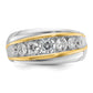 IBGoodman Two-tone Men's Polished and Grooved 7-Stone 1 1/2 Carat AA Quality Diamond Ring - WBC