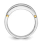 IBGoodman Two-tone Men's Polished Satin and Grooved 7-Stone 1 Carat AA Quality Diamond Ring - WBC
