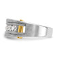 IBGoodman Two-tone Men's Polished Satin and Grooved 7-Stone 1 Carat AA Quality Diamond Ring - WBC