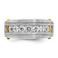 IBGoodman Two-tone Men's Polished Satin and Grooved 7-Stone 1 Carat AA Quality Diamond Ring - WBC