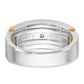 IBGoodman Two-tone Men's Polished Satin and Grooved 7-Stone 1 Carat AA Quality Diamond Ring - WBC