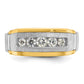 IBGoodman Two-tone Men's Polished Satin and Beaded 5-Stone 1/2 Carat AA Quality Diamond Ring - WBC