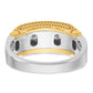IBGoodman Two-tone Men's Polished Satin and Beaded 5-Stone 1/2 Carat AA Quality Diamond Ring - WBC