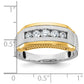 IBGoodman Two-tone Men's Polished Satin and Beaded 5-Stone 1/2 Carat AA Quality Diamond Ring - WBC