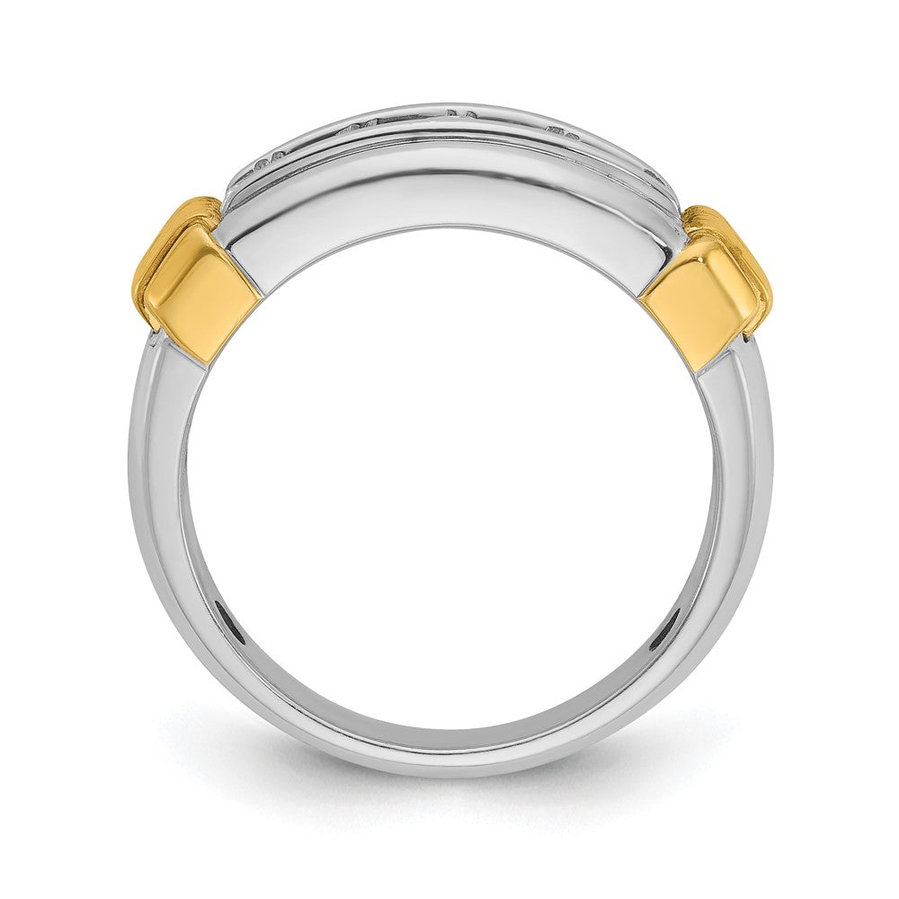 IBGoodman Two-tone Men's Polished and Textured 5-Stone 1 Carat AA Quality Diamond Ring - WBC