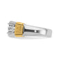 IBGoodman Two-tone Men's Polished and Textured 5-Stone 1 Carat AA Quality Diamond Ring - WBC