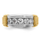 IBGoodman Two-tone Men's Polished and Textured 5-Stone 1 Carat AA Quality Diamond Ring - WBC