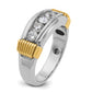 IBGoodman Two-tone Men's Polished and Textured 5-Stone 1 Carat AA Quality Diamond Ring - WBC