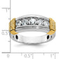 IBGoodman Two-tone Men's Polished and Textured 5-Stone 1 Carat AA Quality Diamond Ring - WBC
