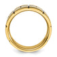 IBGoodman Two-tone Men's Polished Satin and Grooved 3-Stone 1/6 Carat AA Quality Diamond Ring - WBC