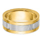 IBGoodman Two-tone Men's Polished Satin and Grooved 3-Stone 1/6 Carat AA Quality Diamond Ring - WBC