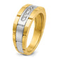 IBGoodman Two-tone Men's Polished and Grooved 5-Stone 1/4 Carat AA Quality Diamond Ring - WBC