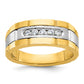 IBGoodman Two-tone Men's Polished and Grooved 5-Stone 1/4 Carat AA Quality Diamond Ring - WBC