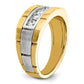 IBGoodman Two-tone Men's Polished and Satin 5-Stone 1/2 Carat AA Quality Diamond Ring - WBC