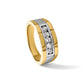 IBGoodman Two-tone Men's Polished and Satin 5-Stone 1/2 Carat AA Quality Diamond Ring - WBC