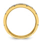 IBGoodman Two-tone Men's Polished Satin and Grooved 3-Stone 1/4 Carat AA Quality Diamond Ring - WBC