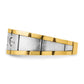 IBGoodman Two-tone Men's Polished Satin and Grooved 3-Stone 1/4 Carat AA Quality Diamond Ring - WBC