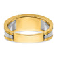 IBGoodman Two-tone Men's Polished Satin and Grooved 3-Stone 1/4 Carat AA Quality Diamond Ring - WBC