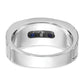 IBGoodman Men's Polished and Grooved Lab Created Sapphire and 1/10 Carat AA Quality Diamond Ring - WBC