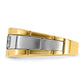 IBGoodman Two-tone Men's Polished and Grooved Lab Created Sapphire and 1/10 Carat AA Quality Diamond Ring - WBC