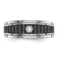 IBGoodman with Black Rhodium Men's Polished and Textured 1/20 Carat AA Quality Solitaire Diamond Ring - WBC