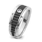 IBGoodman with Black Rhodium Men's Polished and Textured 1/20 Carat AA Quality Solitaire Diamond Ring - WBC