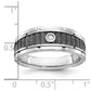 IBGoodman with Black Rhodium Men's Polished and Textured 1/20 Carat AA Quality Solitaire Diamond Ring - WBC