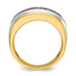 IB Goodman with Rhodium Mens Polished Satin and Grooved 7-Stone 1.5 Carat AA Diamond Ring - WBC