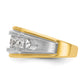 IB Goodman with Rhodium Mens Polished Satin and Grooved 7-Stone 1.5 Carat AA Diamond Ring - WBC