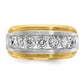 IB Goodman with Rhodium Mens Polished Satin and Grooved 7-Stone 1.5 Carat AA Diamond Ring - WBC