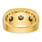 IB Goodman with Rhodium Mens Polished Satin and Grooved 7-Stone 1.5 Carat AA Diamond Ring - WBC