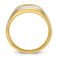 IBGoodman with Rhodium Men's Polished Satin and Grooved 5-Stone 1/4 Carat AA Quality Diamond Ring - WBC