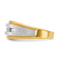 IBGoodman with Rhodium Men's Polished Satin and Grooved 5-Stone 1/4 Carat AA Quality Diamond Ring - WBC
