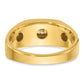 IBGoodman with Rhodium Men's Polished Satin and Grooved 5-Stone 1/4 Carat AA Quality Diamond Ring - WBC