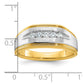 IBGoodman with Rhodium Men's Polished Satin and Grooved 5-Stone 1/4 Carat AA Quality Diamond Ring - WBC