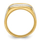 IBGoodman Two-tone Men's Polished Satin and Grooved 5-Stone 1/2 Carat AA Quality Diamond Ring - WBC