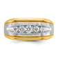 IBGoodman Two-tone Men's Polished Satin and Grooved 5-Stone 1/2 Carat AA Quality Diamond Ring - WBC