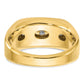 IBGoodman Two-tone Men's Polished Satin and Grooved 5-Stone 1/2 Carat AA Quality Diamond Ring - WBC