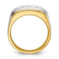 IBGoodman Two-tone Men's Polished Satin and Grooved 5-Stone 1 Carat AA Quality Diamond Ring - WBC