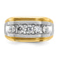IBGoodman Two-tone Men's Polished Satin and Grooved 5-Stone 1 Carat AA Quality Diamond Ring - WBC