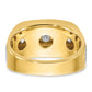 IBGoodman Two-tone Men's Polished Satin and Grooved 5-Stone 1 Carat AA Quality Diamond Ring - WBC